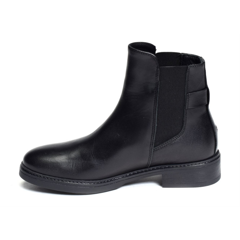 TH LEATHER FLAT BOOT 6749 Noir, Chelsea boots Tommy Hilfiger