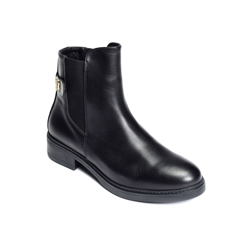 TH LEATHER FLAT BOOT 6749 Noir, Chelsea boots Tommy Hilfiger