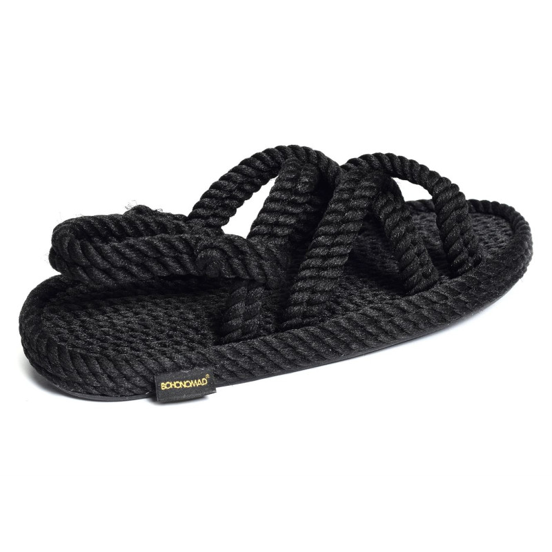 BODRUM SANDALS Noir, Sandales plates Bohonomad