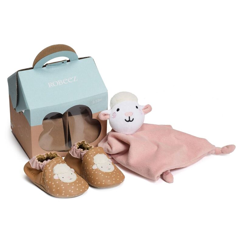 COFFRET NAISSANCE SWEET SHEEP Camel Rose, Ballerines Robeez