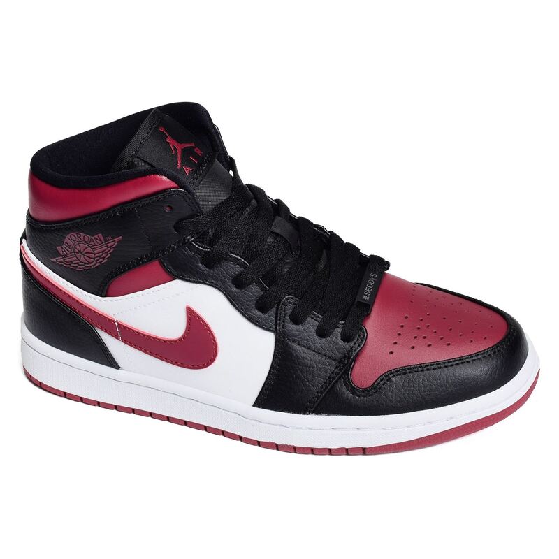 AIR JORDAN MID Noir Bordeaux, Baskets montantes Nike