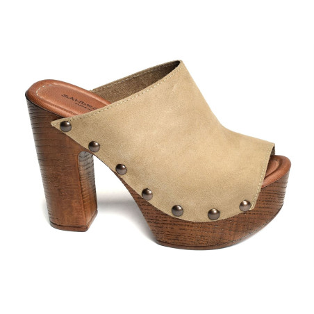 7551 Beige, Mules Sandro Rosi