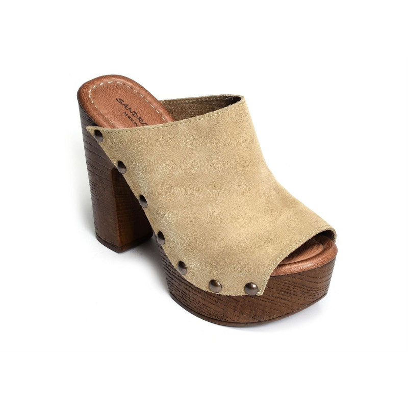 7551 Beige, Mules Sandro Rosi