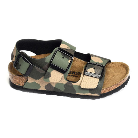 MILANO ENFANT Camouflage Marron, Sandales plates & Nu-Pieds Birkenstock