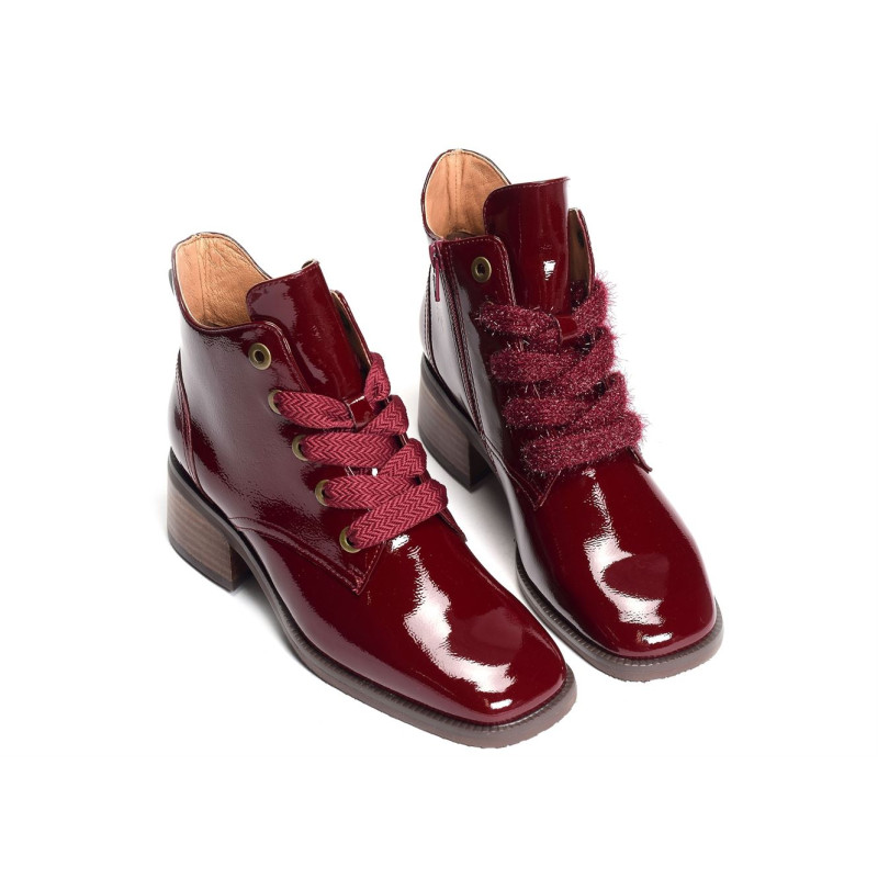 DANK Verni Bordeaux, Bottines Mam'zelle