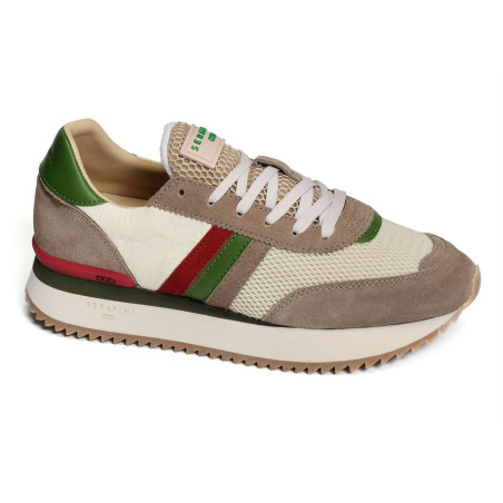 TORINO Beige Vert, Baskets running Serafini