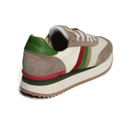 TORINO Beige Vert, Baskets running Serafini