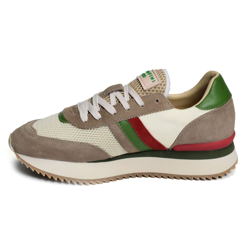 TORINO Beige Vert, Baskets running Serafini