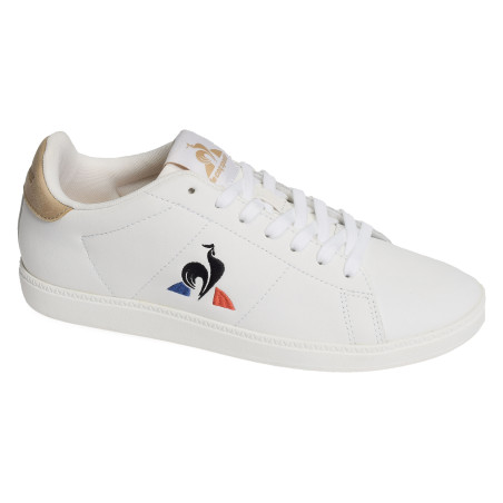 COURTSET Blanc Marron, Sneakers basses Le Coq Sportif