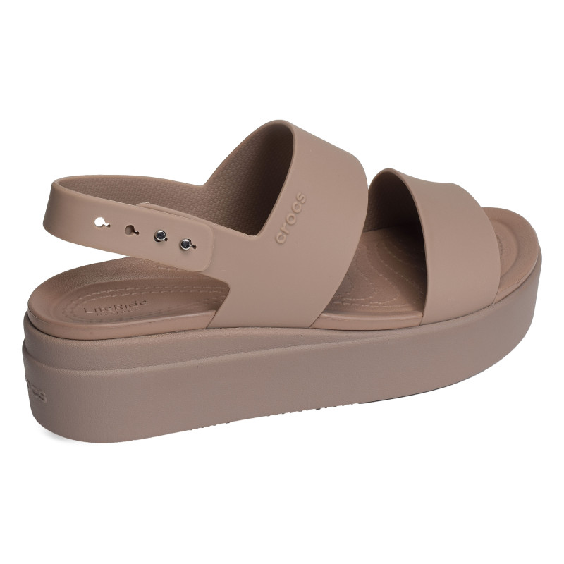 BROOKLYN LOW WEDGE Taupe, Sandalettes Crocs