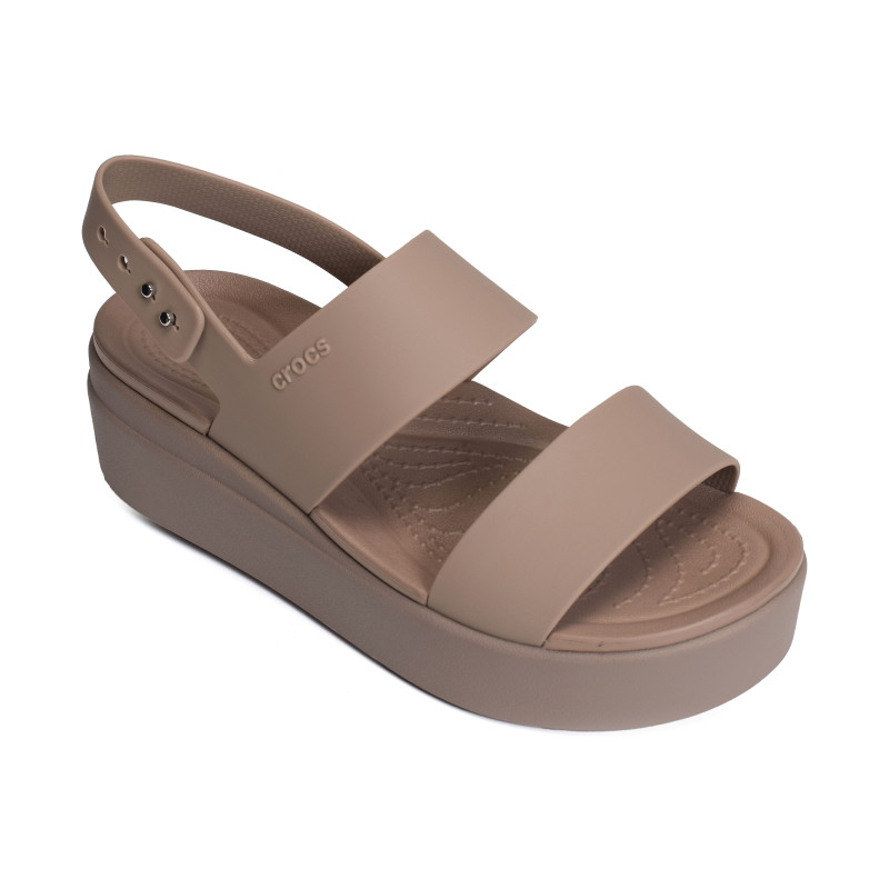 BROOKLYN LOW WEDGE Taupe, Sandalettes Crocs