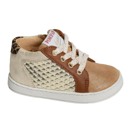 MOUSSE ZIP TOP Caramel, Chaussures à Lacets Pom d'Api