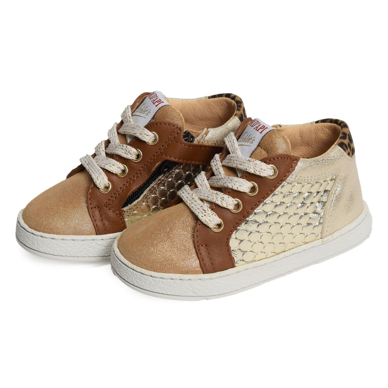 MOUSSE ZIP TOP Caramel, Chaussures à Lacets Pom d'Api