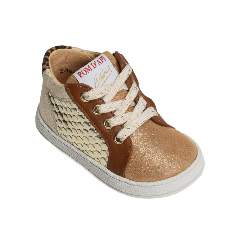 MOUSSE ZIP TOP Caramel, Chaussures à Lacets Pom d'Api