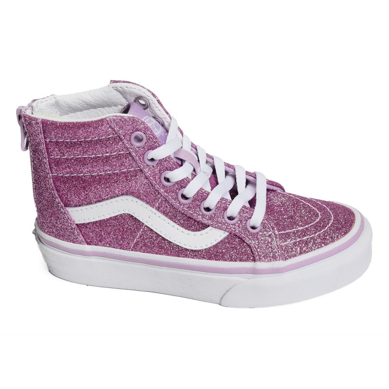 UY SK8 HI ZIP GLITTER Rose Glitter, Baskets montantes Vans