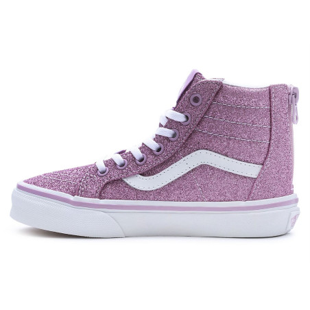 UY SK8 HI ZIP GLITTER Rose Glitter, Baskets montantes Vans