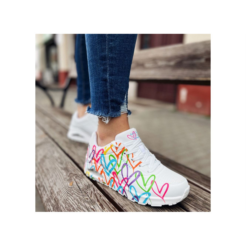 UNO HIGHLIGHT LOVE Blanc Multicolore, Sneakers basses Skechers