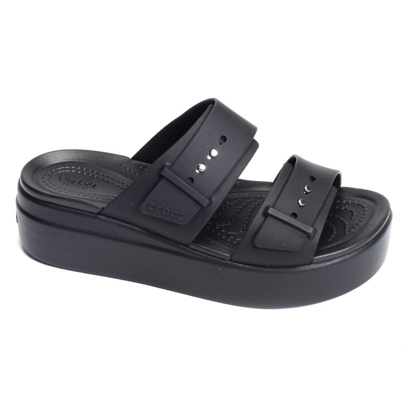 BROOKLYN BUCKLE LOW WEDGE Noir, Mules Crocs