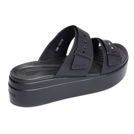 BROOKLYN BUCKLE LOW WEDGE Noir, Mules Crocs