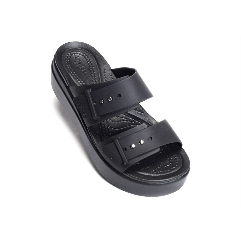 BROOKLYN BUCKLE LOW WEDGE Noir, Mules Crocs