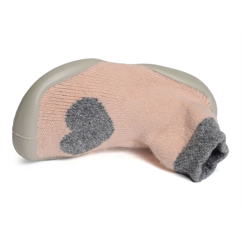 WARM HEART Rose Gris, Chaussons Chaussettes Collégien