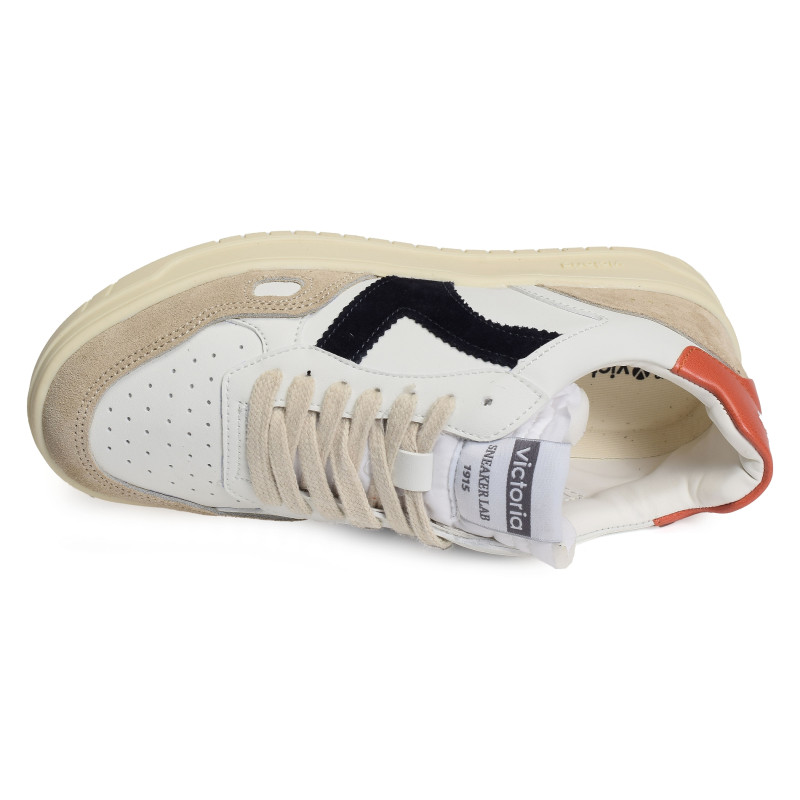 1257101 Blanc Orange, Sneakers basses Victoria