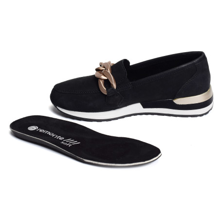 R2544 Noir, Mocassins Remonte