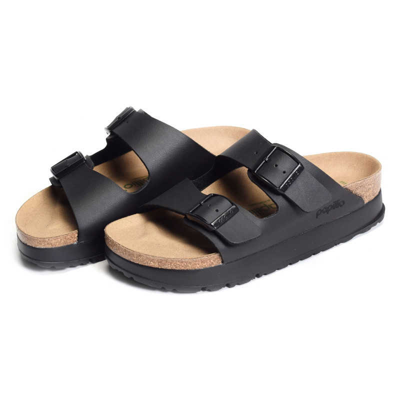 ARIZONA PLATFORM Noir, Mules Birkenstock