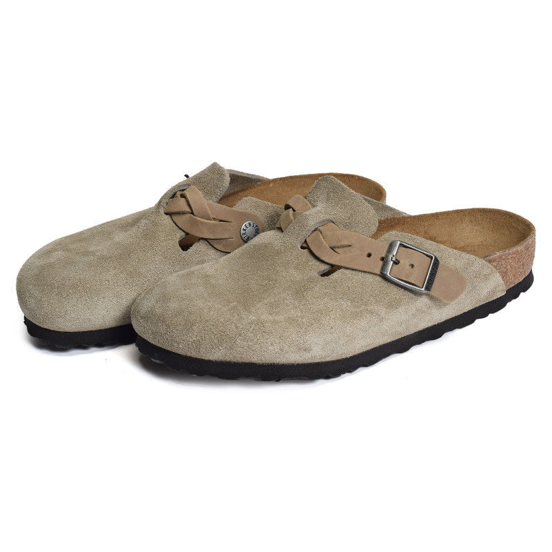 BOSTON BRAIDED Taupe, Sabots Birkenstock