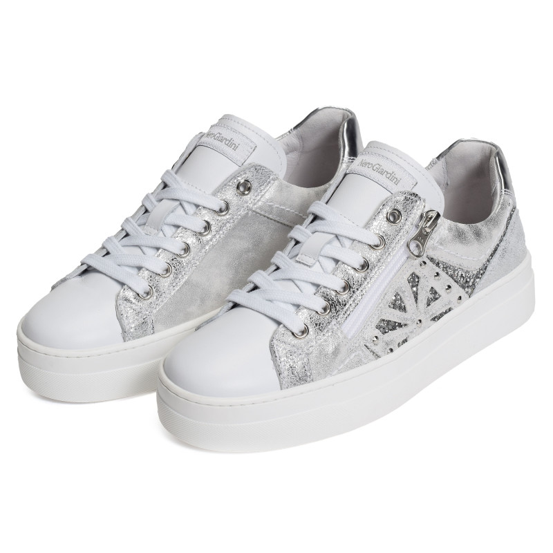 09930 Blanc Argent, Sneakers basses NeroGiardini