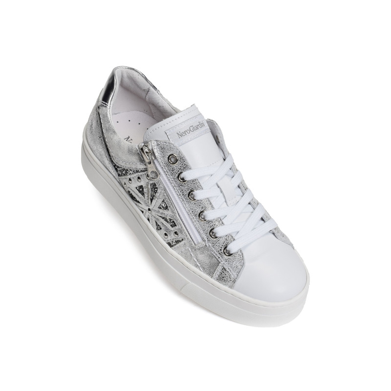 09930 Blanc Argent, Sneakers basses NeroGiardini