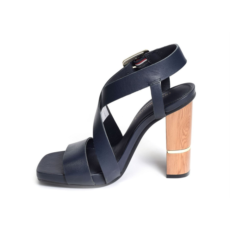 HARDWARE BLOCK HIGH HEEL 7016 Marine, Nu-Pieds à talon Tommy Hilfiger