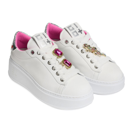 PIA 180A Blanc Rose, Sneakers basses Giopiu