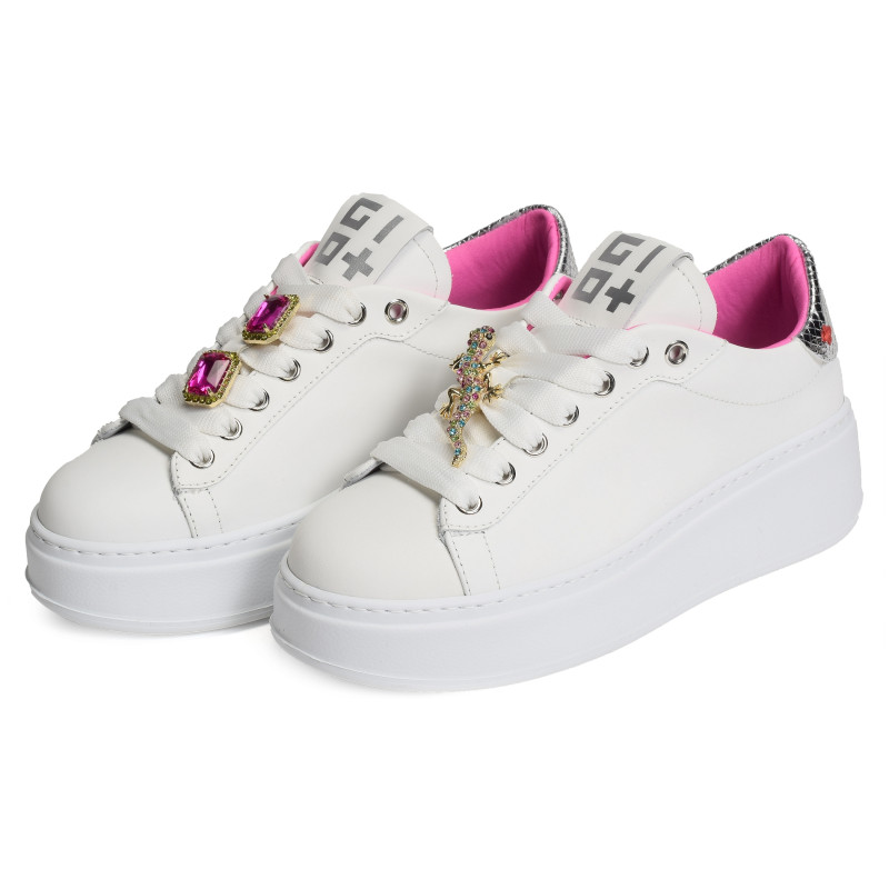 PIA 180A Blanc Rose, Sneakers basses Giopiu