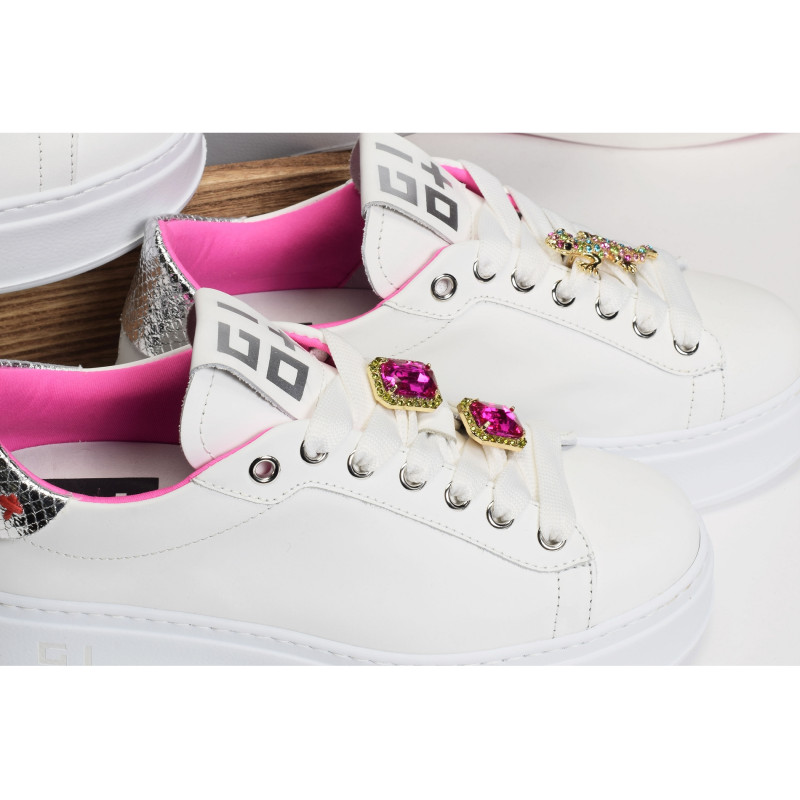 PIA 180A Blanc Rose, Sneakers basses Giopiu