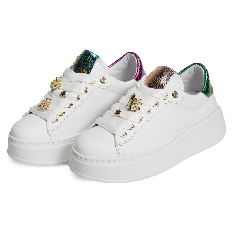 PIA 158A Blanc Multicolore, Sneakers basses Giopiu