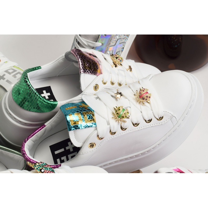 PIA 158A Blanc Multicolore, Sneakers basses Giopiu