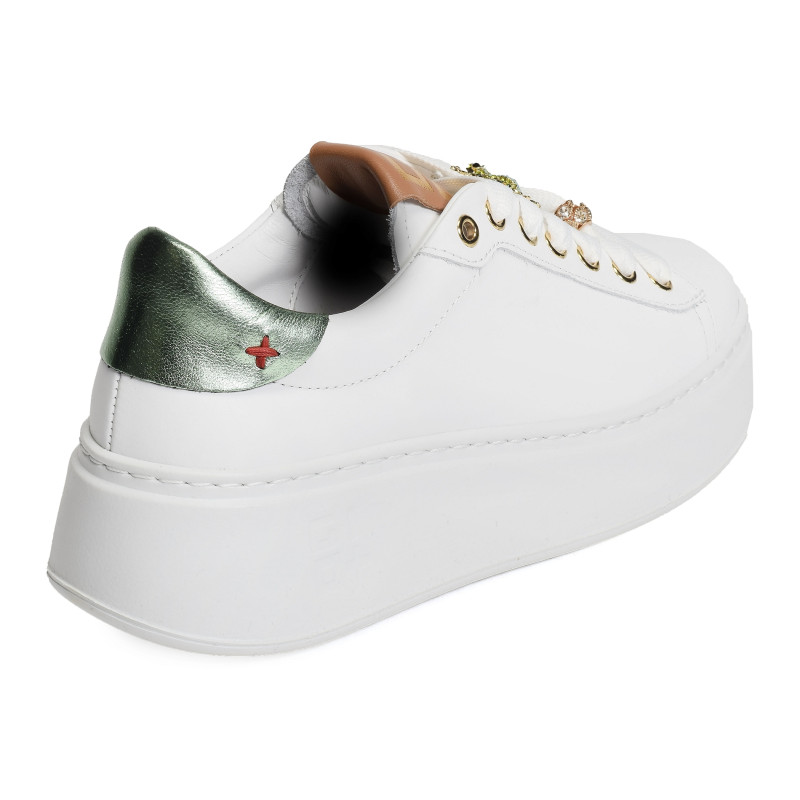 PIA 150A Blanc Vert, Sneakers basses Giopiu