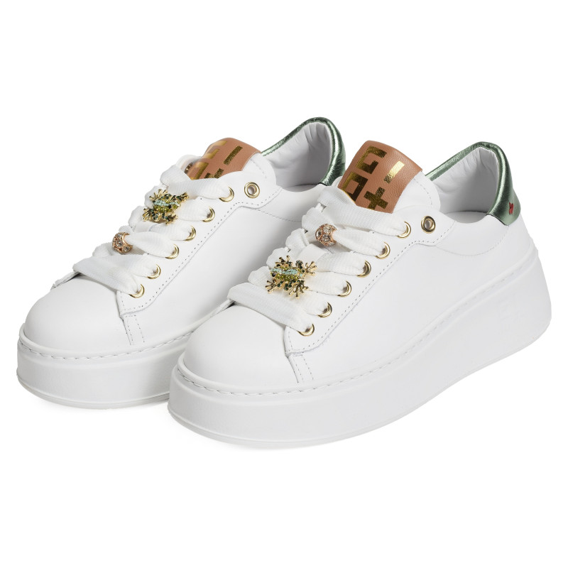 PIA 150A Blanc Vert, Sneakers basses Giopiu