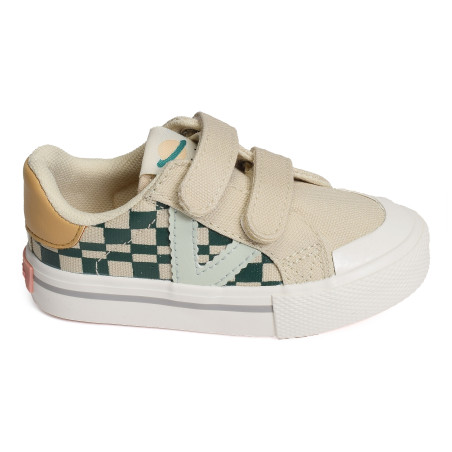 1065191 Beige Vert, Sneakers basses Victoria