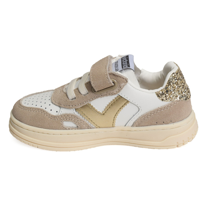 1257116 Blanc Or, Sneakers basses Victoria