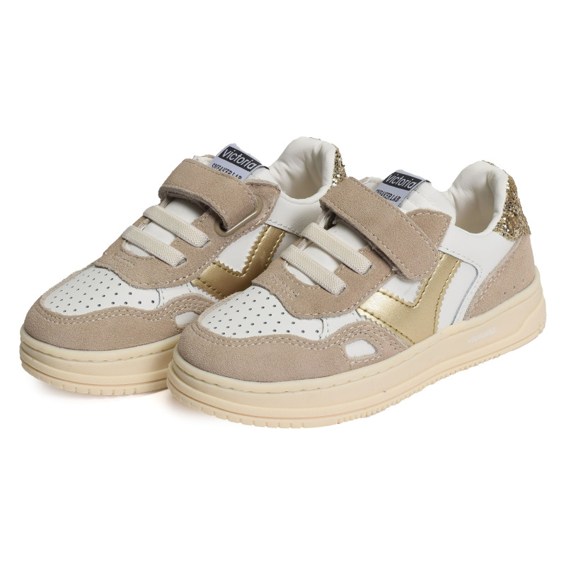 1257116 Blanc Or, Sneakers basses Victoria