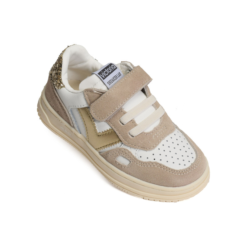 1257116 Blanc Or, Sneakers basses Victoria