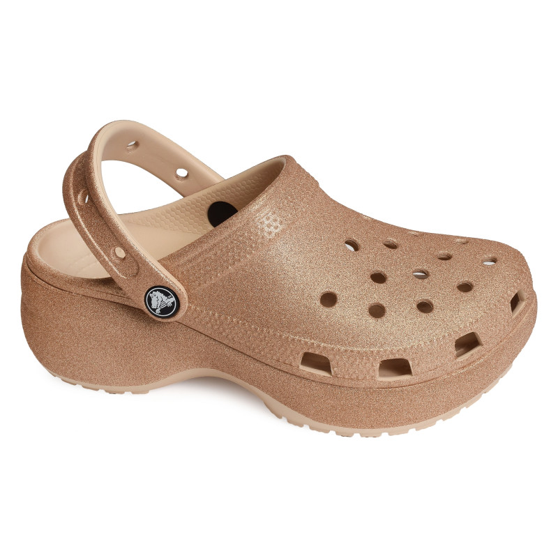 CLASSIC PLATFORM GLITTER CLOG Cuivre, Sabots Crocs