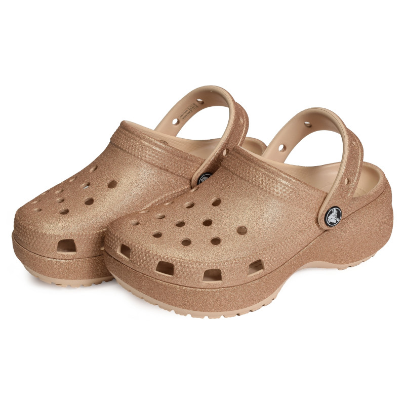 CLASSIC PLATFORM GLITTER CLOG Cuivre, Sabots Crocs