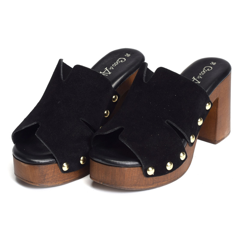 CARANTILLY Noir, Mules Coco & Abricot