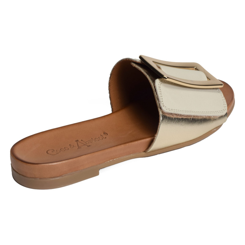 MUIDORGE Beige Or, Mules Coco & Abricot