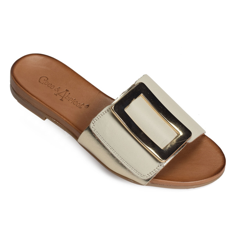 MUIDORGE Beige Or, Mules Coco & Abricot