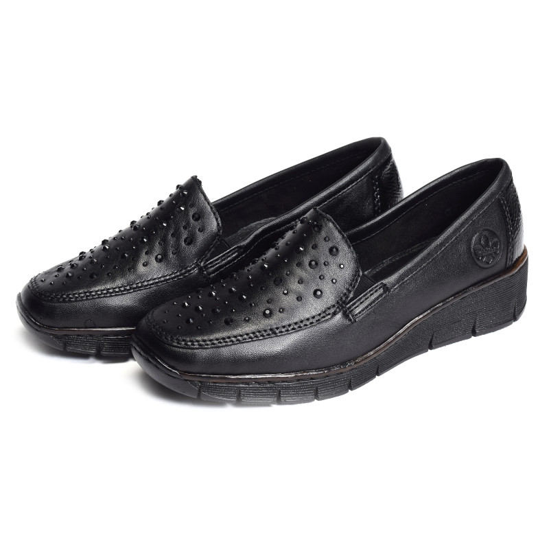 53752 Noir, Mocassins Rieker