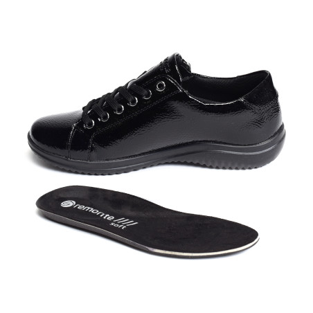 D1E03 Verni Noir, Sneakers basses Remonte